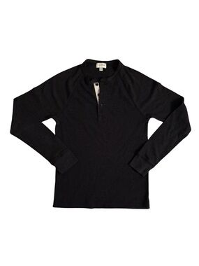 Club Monaco Men's Charcoal Long-Sleeve Henley Thermal Shirt